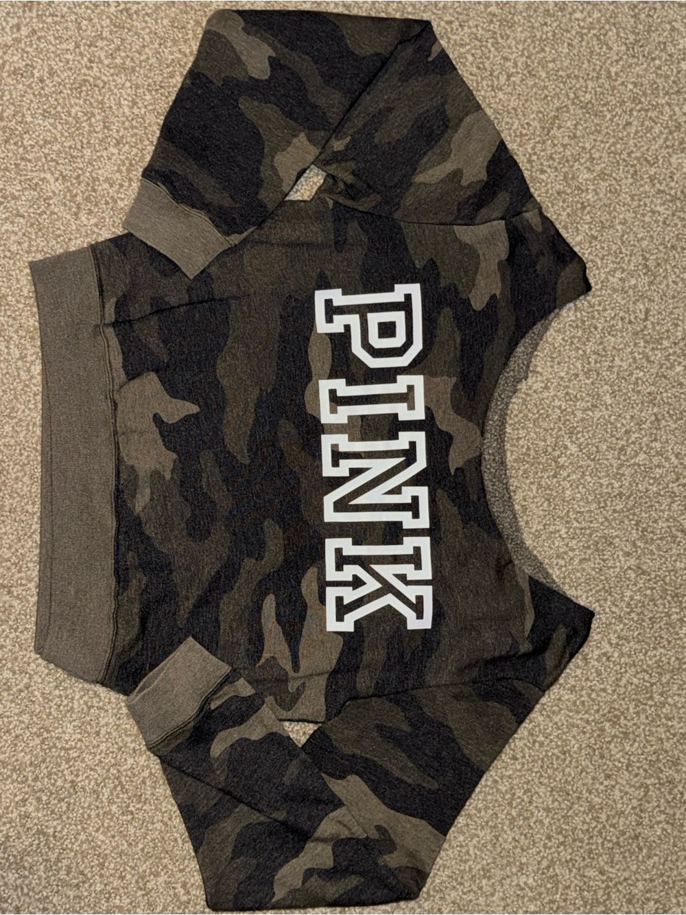 PINK Victoria's Secret Camo Cropped Hoodie -